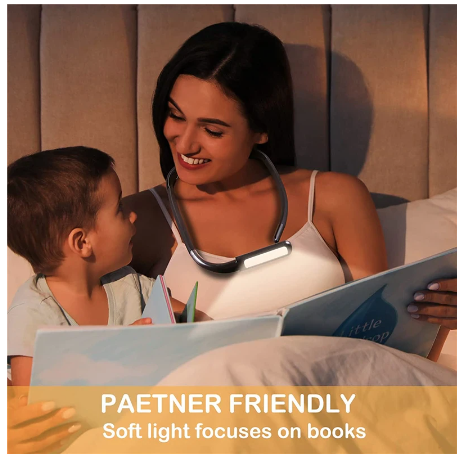 Meihuida Hands Free Hug Light Neck Book Light Flexible LED Night Light Reading Lamp, Green