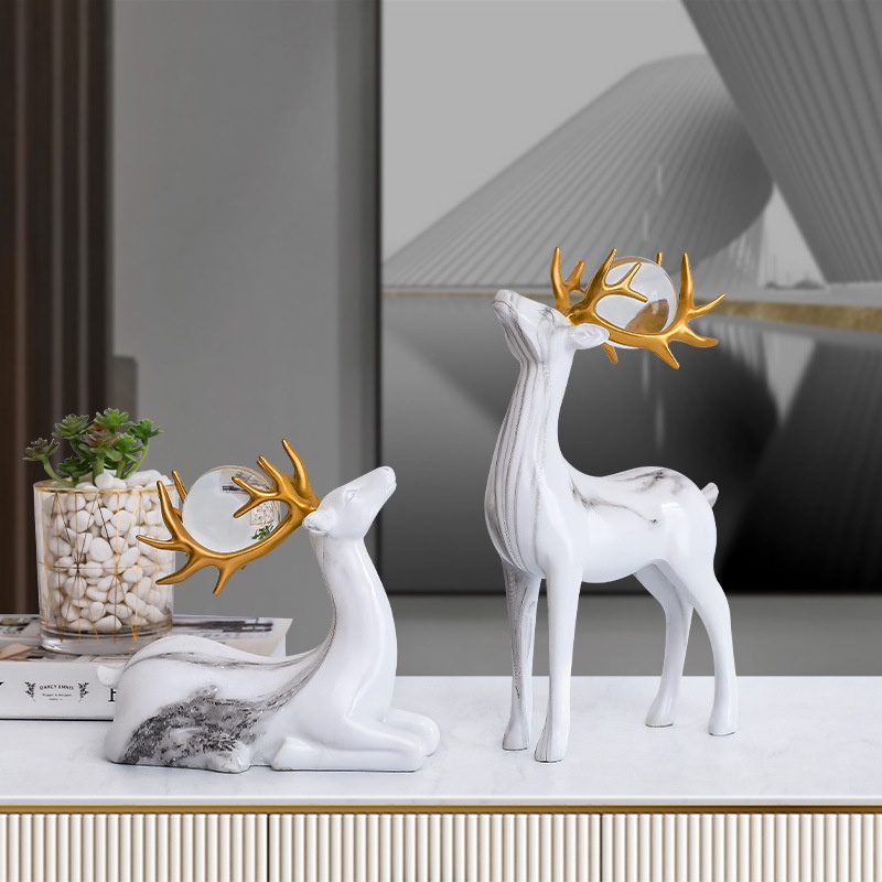 Modern Deer Statues for Home Decor Figurines Sculptures Decorations Center  Table | eBay