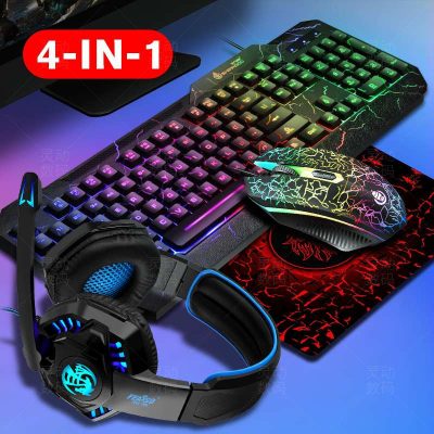 4-In1-Gaming-Keyboard-Mouse-LED-Breathing-Backlight-Ergonomics-Pro-Combos-USB-Wired-Full-Key-Professional