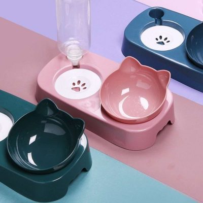 Pet-Dog-Cat-Feeder-Bowl-2-in-1-Automatic-Drinking-Fountain-Vertical-Puppy-Cat-Food-Water (2)